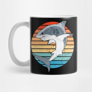 Great White Shark Retro Sunset Mug